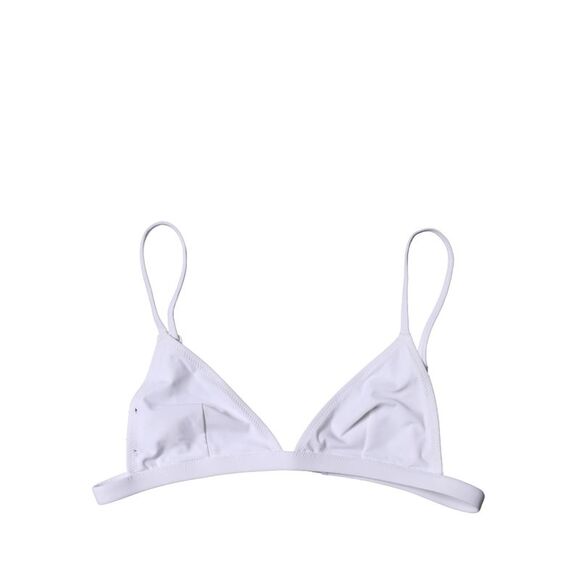Dolce & Gabbana Top White Nylon Triangle Swimwear Beachwear Women's Bikini